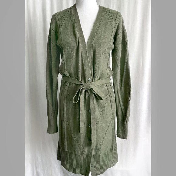 Banana Republic women's knit cardigan blazer dark olive color New NWT Size M